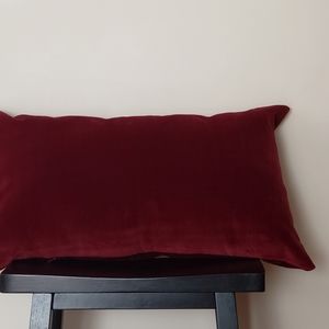 Burgundy Velvet Accent Pillow Cover Throw Pillow Cover Holidays Pillow 25"×15"